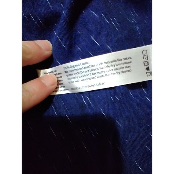 EILEEN FISHER BLUE ORGANIC COTTON SIZE MEDIUN CARDIGAN - Picture 4 of 7